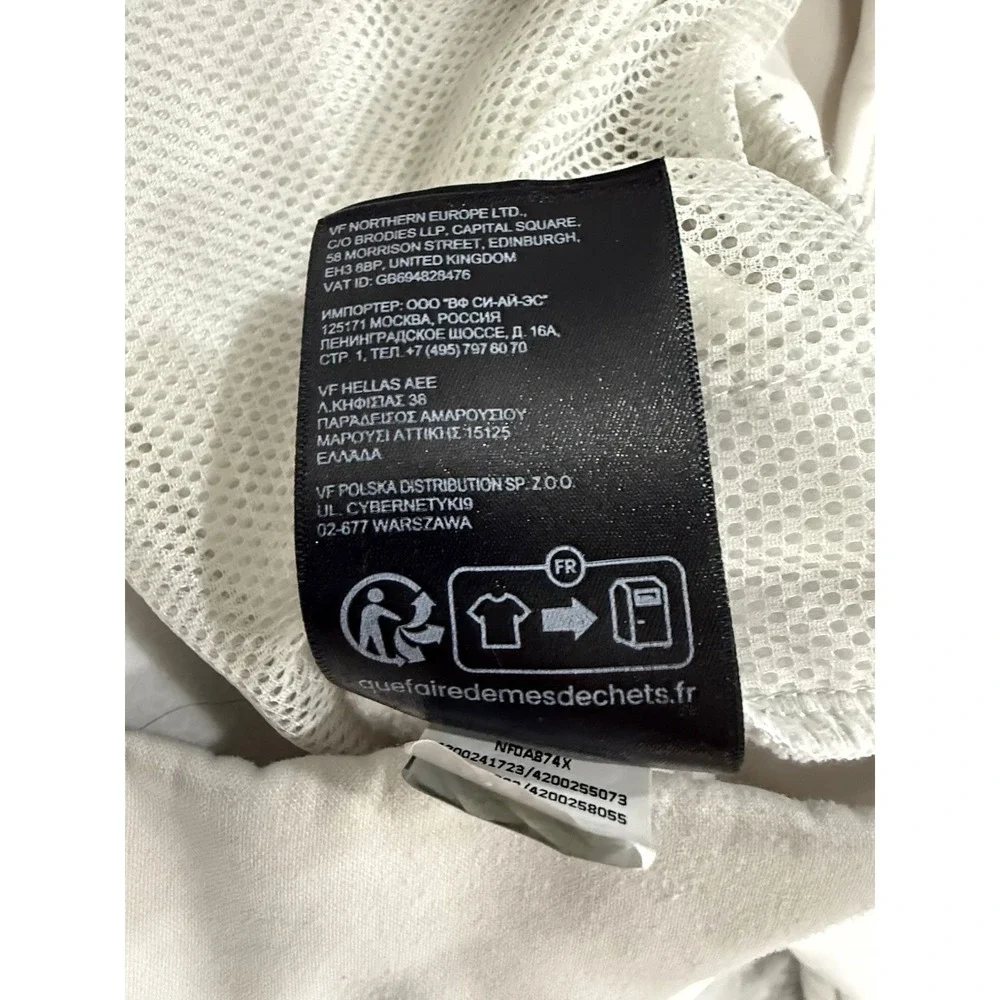 The North Face Men's White Pullover Fleece Hoodie Logo Pockets Drawstring Size M